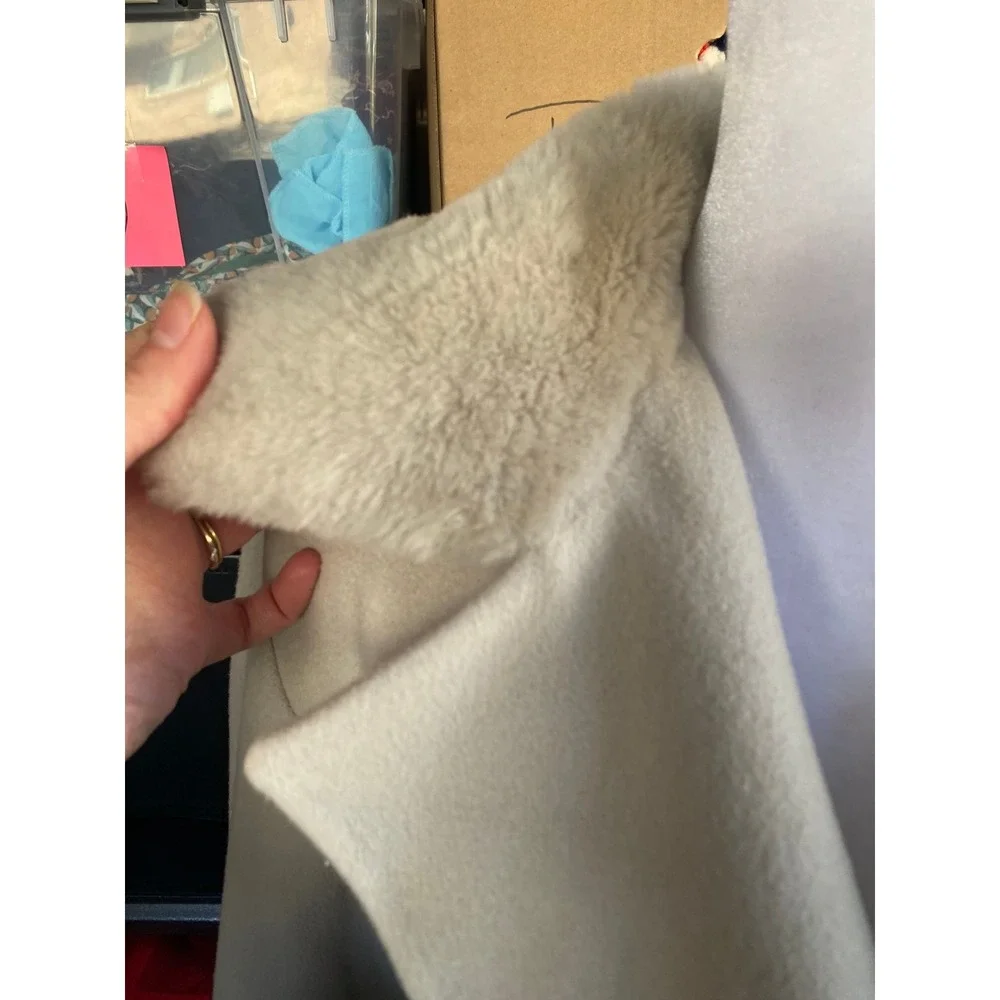 Fleurette Wool Double Breasted Fur Collar Ivory Coat 12 Luxury Designer‎ Winter